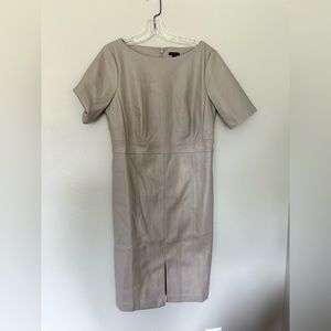 Taupe Ann Taylor size 10 leather dress